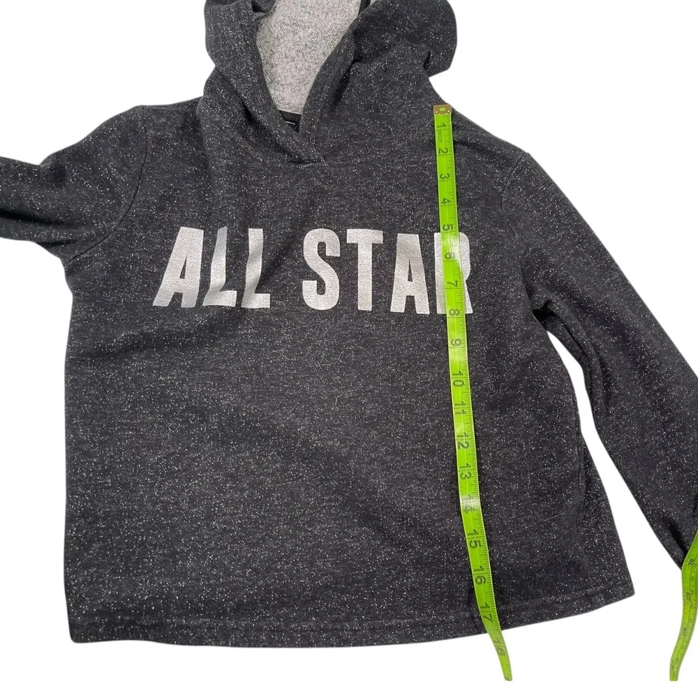 Converse M 10-12 Charcoal Sparkle All Star Hoodie Pullover‎ Metallic Sporty